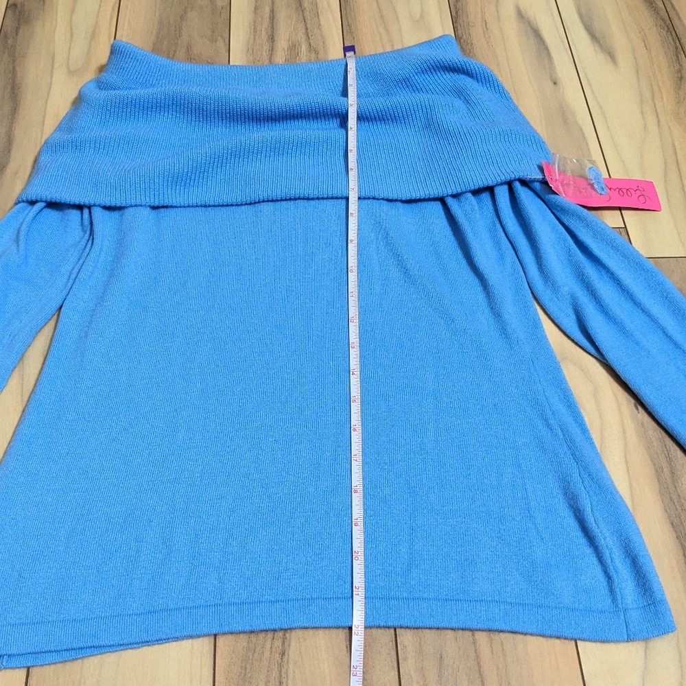 NWT! Lilly Pulitzer Christin Sweater Zanzibar Blue Size L $138 - Picture 4 of 12